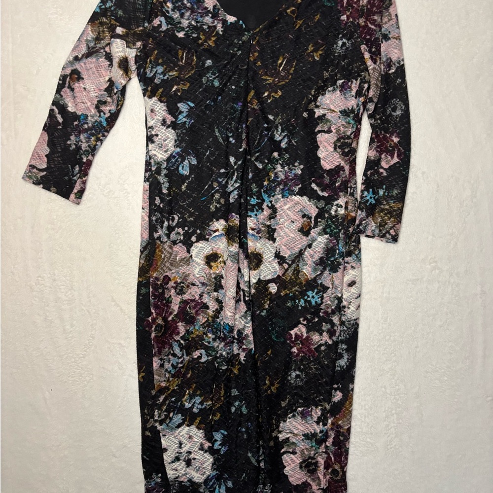 Beige by eci Floral Maxi Dress - Black, Pink, Blue Size Large